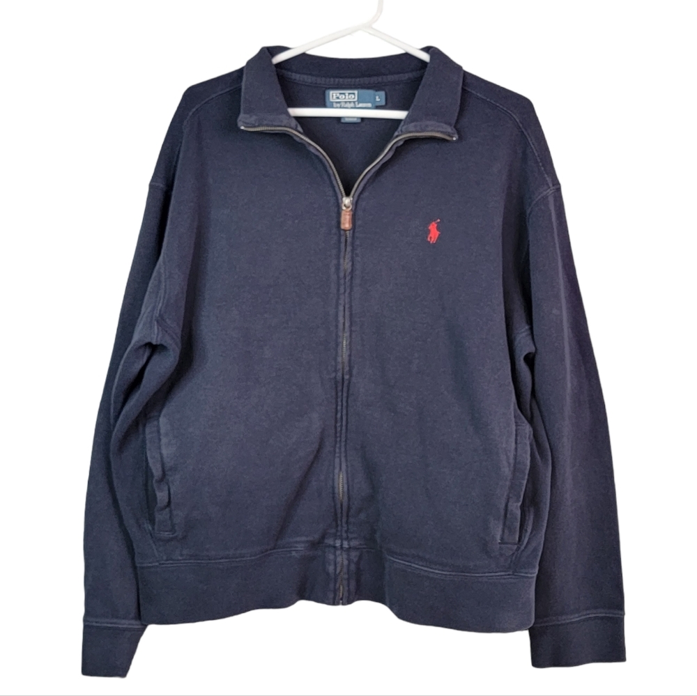 Polo by Ralph Lauren Vintage 90's Y2K Half Zip Dark Blue Pull Over Men's Size L